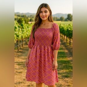 Michelle McDowell XXL Caught by Surprise Layla Dress New smocked flounce NWT